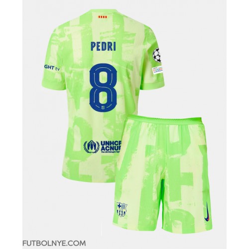 Camiseta Barcelona Pedri Gonzalez #8 Tercera Equipación para niños 2024-25 manga corta (+ pantalones cortos)